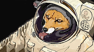 astronaut fox digital artwork, space, fox, starfox