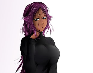 purple haired anime character