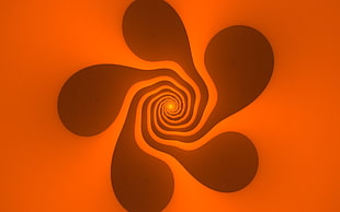 orange and black spiral illustration, digital art