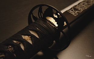 black steel katana, Espada, samurai, katana, sword