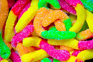 assorted color candies