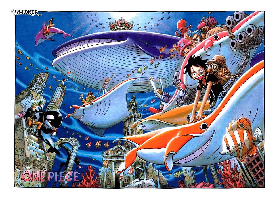 One Piece in Fishman Island digital wallpaper, One Piece, Monkey D. Luffy, Roronoa Zoro, Nami HD wallpaper