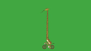 giraffe illustration, giraffes, minimalism, bicycle