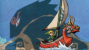 Link illustration, Zelda, The Legend of Zelda: Wind Waker, The Legend of Zelda, Link HD wallpaper