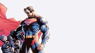 Superman and Batman illustration, DC Comics, Batman, Superman, superhero