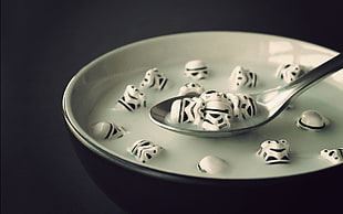gray spoon, Star Wars, abstract, stormtrooper, cereal