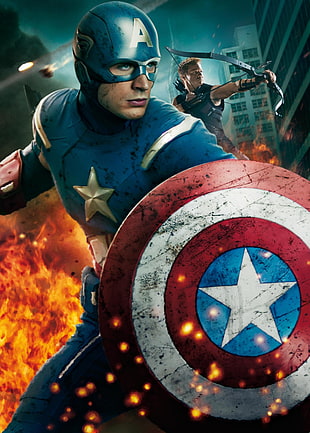 Captain America poster, Captain America, Chris Evans, The Avengers, Hawkeye HD wallpaper