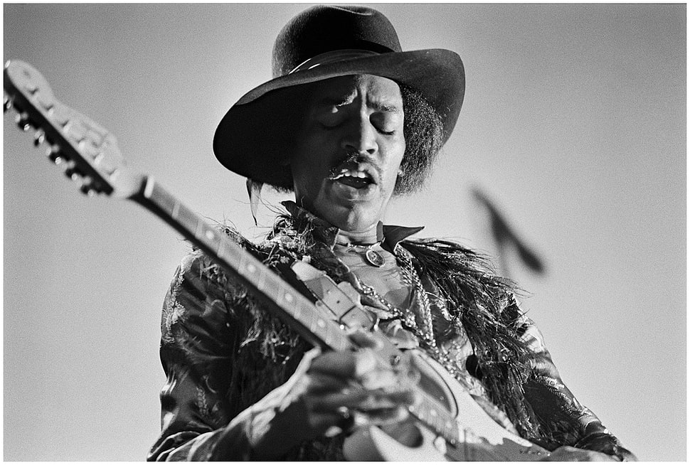 Jimi Hendrix, men, musician, Jimi Hendrix, monochrome HD wallpaper
