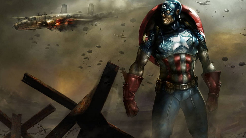 Marvel Captain America graphic wallpaper, comics, Captain America HD wallpaper