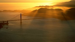 Golden Gate Bridge, California during golden hour HD wallpaper