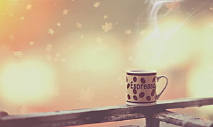 white and brown mug, espresso, cup HD wallpaper