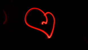 heart red neon light HD wallpaper