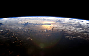 earth wallpaper, space, Earth, clouds, horizon HD wallpaper