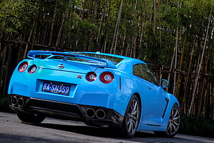 blue Nissan GTR Skyline coupe