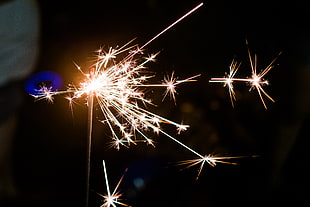 gray fireworks during night time in close-up photography