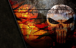The Punisher painting, The Punisher, skull, artwork