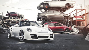 white Porsche Boxster coupe, car, white cars, Porsche