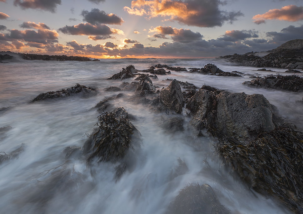 rocks covering clouds HD wallpaper