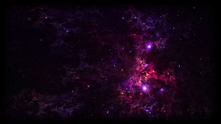 purple nebula, purple, galaxy, space HD wallpaper