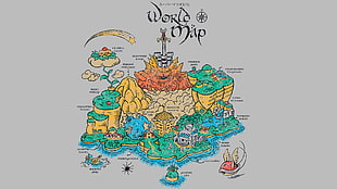 World Map illustration, Super Mario, video games, map, Super Mario RPG