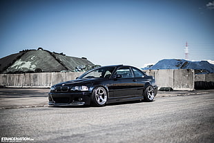 black BMW coupe, BMW, E-46, e46, vehicle