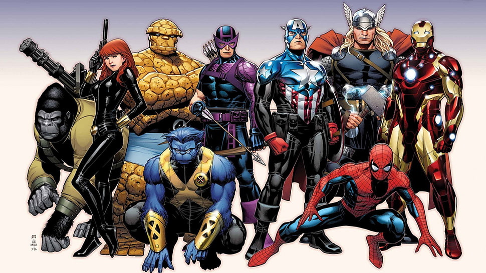 Marvel Characters digital wallpaper HD wallpaper