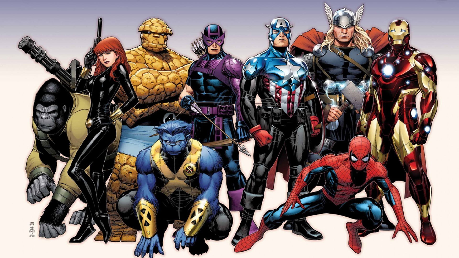 Marvel Characters digital wallpaper