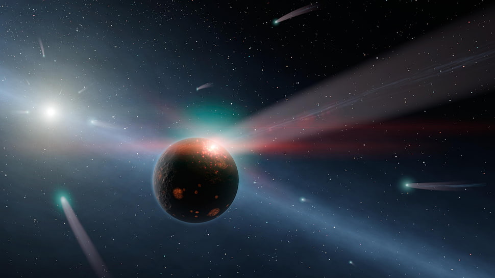 black planet digital wallpaper, space, space art, planet HD wallpaper