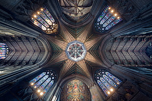 cathedral ceiling low angle 360 photography HD wallpaper