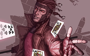 X-men Gambit digital wallpaper