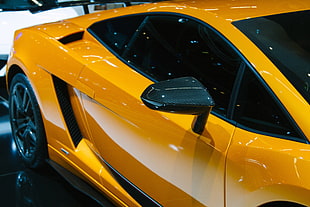 yellow Lamborghini Gallardo coupe HD wallpaper
