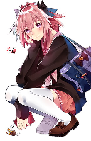 pink haired female anime character illustration, Fate Series, Fate/Apocrypha , anime boys, Astolfo (Fate/Apocrypha)