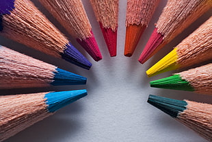 photo of eight coloring pencils