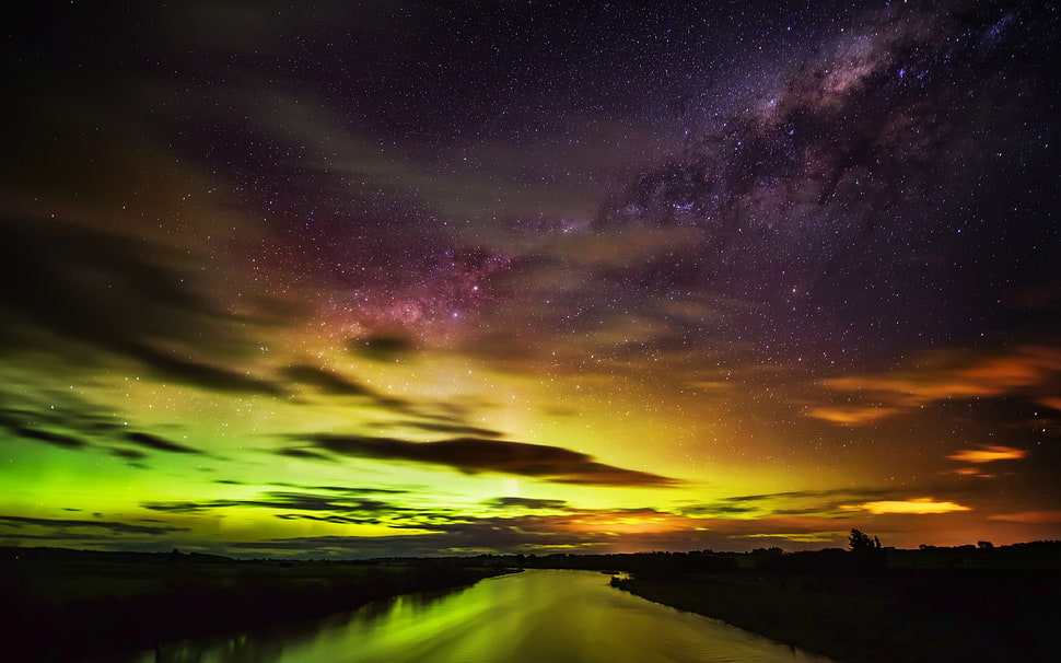 aurora lights, New Zealand, nebula HD wallpaper