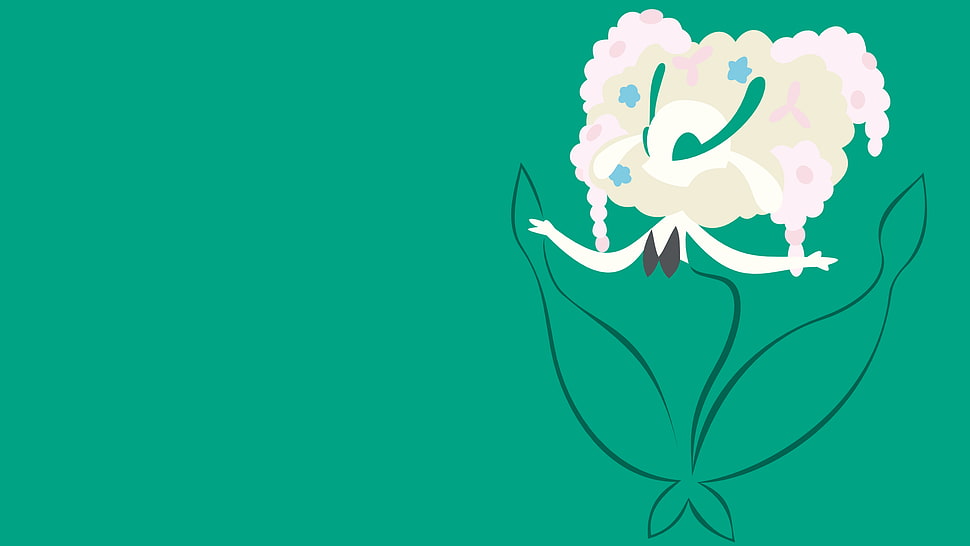 white and green flower painting, Pokémon, video games HD wallpaper
