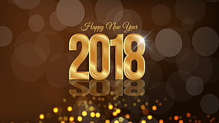 Happy New Year 2018 greeting HD wallpaper