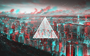 Triangle and inverted color of city building wallpaper