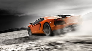 orange Lamborghini car, Lamborghini, Lamborghini Aventador, car, vehicle HD wallpaper