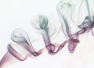 purple, and green smoke painting