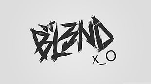 Blend text, typography, logo, gray background, Dj Blend