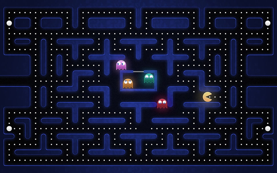 Pac-man game application screenshot, video games HD wallpaper