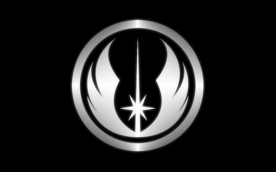 white and black logo, Star Wars HD wallpaper