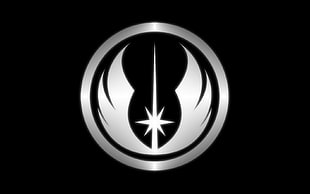white and black logo, Star Wars