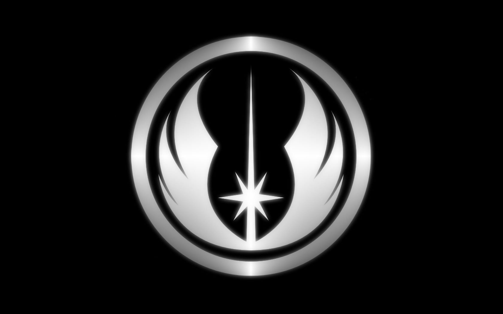 white and black logo, Star Wars