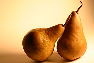 two pear fruits photography, pears HD wallpaper