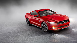 red Ford Mustang, Ford, Ford Mustang, CarWalls HD wallpaper