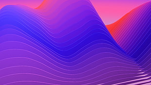 Gradient, Waves, Neon, iOS 11 HD wallpaper
