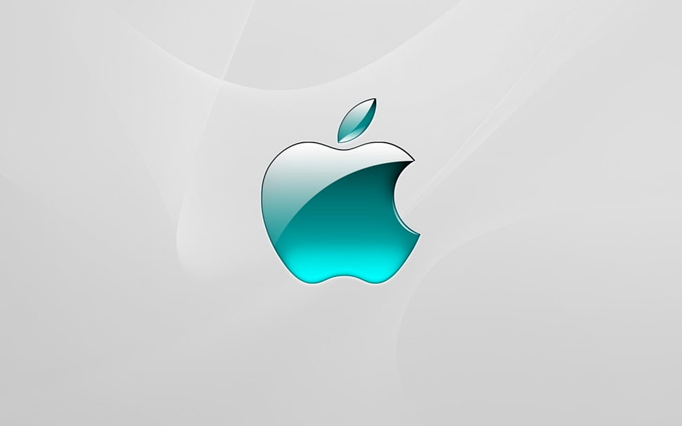 blue Apple logo HD wallpaper