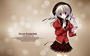 white-haired female anime character wearing red blazer Seven Footprints