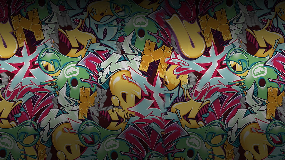 multicolored wall graffiti, graffiti HD wallpaper